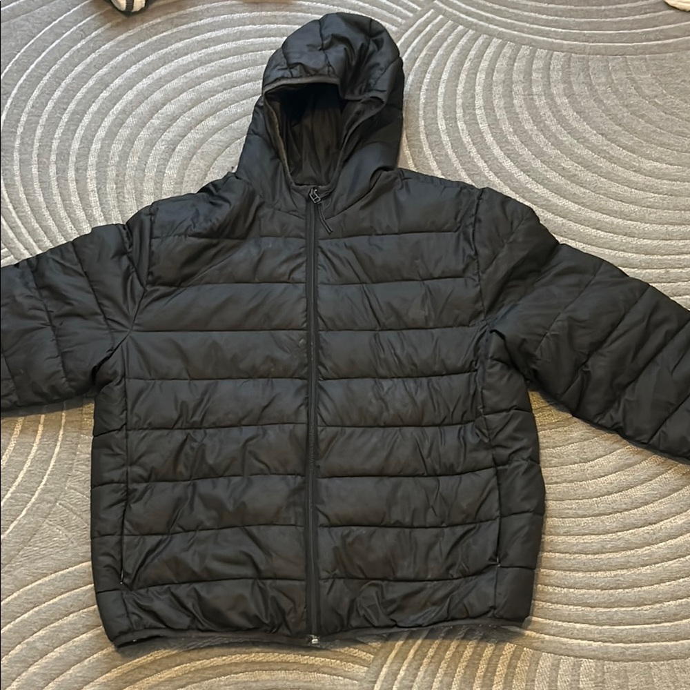 Black Puffer Jacket with Hood
